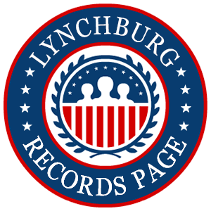A round red, white, and blue logo with the words 'Lynchburg Records Page' for the state of Virginia.